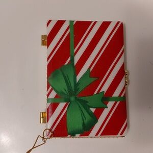 GIFT CARD HOLDER Festive Red White and Green Bow Presentation Hanging